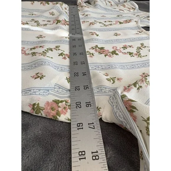 Reformation Women's Doutzen Dress 6 Ivory Surrey Floral Print Ruffle Hem Spring - Picture 8 of 10